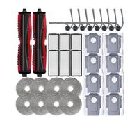 Kit de accesorios repuesto compatible con robot aspirador Roborock Saros Z70, 2 cepillos principales + 8 laterales + 6 filtros HEPA + almohadillas for trapeador + bolsas for el polvo