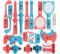 Kit de accesorios Switch 18 en 1 para Nintendo Switch y Switch OLED - Set completo para juegos deportivos, Family Party Pack para niños - Accesorios multifuncionales para Switch Sports