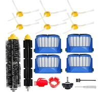 Kit de Accesorios y Piezas de Repuesto para iRobot Roomba 675 694 692 614 670 677 671 691 676 639 679 615 Serie 600 - 1 Rueda Delantera, 1 Cepillo de Cerdas, 6 Cepillos Laterales, 4 Filtros