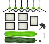 Kit de Accesorios y Repuestos para iRobot Roomba J5 J5+ J6 J6+ J7 J7+ J8 J8+ J9 J9+ Serie J J Plus Aspiradora Robot - 1 Rueda Delantera, 1 Cepillo de Goma, 5 Filtros HEPA, 6 Cepillos Laterales