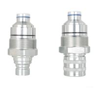 Kit de acoplador hidráulico macho y hembra, conector de cara plana ISO 16028 de 1/2 pulgada, 48 mm de diámetro de rosca, compatible con cargadores, excavadoras, manipuladores telescópicos