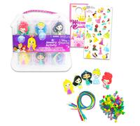 Kit de actividades de collar DIY de Disney para niρos - Paquete con kit de fabricaciσn de joyas de princesa con cuentas y dijes, ademαs de pegati