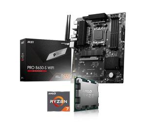 Kit de actualización Bundle Ryzen 7 9700X 8X 3.8 GHz procesador, placa base MSI PRO B650-S WiFi, be quiet! Pure Rock Slim 2 (ensamblado incluido actualización de BIOS + control de funcionamiento)