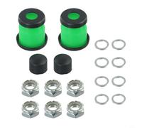 Kit de actualización de camión de monopatín con copas pivotantes, tuercas de eje, tuercas Kingpin 8 arandelas, 2 cilíndricas, 2 cónicas, 2 arandelas superiores 2 inferiores (rojo transparente)