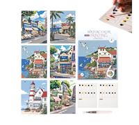 Kit de acuarela de 12 colores, juego de pintura portátil, bolígrafo de | Juego de cuaderno de trabajo profesional con bolígrafo para el hogar, estudio, escuela, viajes, bocetos, cerámica, arte mural