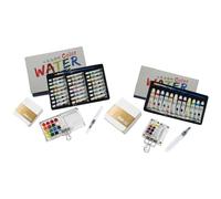 Kit de acuarela de viaje - Juego de pintura portátil de 27x20x5cm, estuche para paletas de artistas | Equipo pinturas profesionals paras principiantes, artistas, práctica bocetos intes