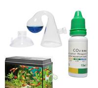 Kit de acuario de CO2, comprobador de caída de CO2 - Comprobador de gotas de solución de verificación de CO2 portátil de 15 ml | Sistema preciso de CO2 para acuario, difusor de CO2, monitor de CO2 par