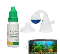 Kit de acuario de CO2, comprobador de caída de CO2 - Kit de monitor de CO2 portátil con solución de verificación de CO2 de 15 ml,preciso de CO2 para acuario, difusor de CO2 para pecera, monitor de CO2