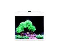 Kit De Acuario De Vidrio Rectangular Pequeño, Pecera De Escritorio Con Luz LED Multicolor, Bomba De Filtro Silenciosa 3 En 1 Y Set Completo De Decoración Paisajística Para Dormitorio(38.5x25.5x43cm)