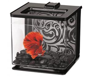 Kit de acuario para peces betta - Marina Ez Care - Color: Negro