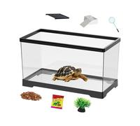Kit De Acuario para Tortugas Acuáticas - Terrario para Tortugas Terrestres,Hábitat con Drenaje Inferior para Reptiles Acuáticos, Peces, Cangrejos, Ranas, Lagartos, Serpientes Y Cangrejos
