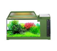 Kit de Acuario: Tanque de Vidrio de 5 litros, de iluminación LED, circulación de Agua compacta, diseño de filtración Inteligente, Mini hábitat acuático Decorativo | Acuario de Peces de Escrito