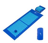 Kit de acupresión XL Fitem - Alfombra de acupresión + cojín + bola de masaje - Alivia dolores de espalda y cuello - Ciática - Masaje de espalda - Relajación muscular (Azul-Turquesa)