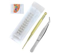 Kit de Acupuntura con Semillas para Oídos, Parches de Masaje de Puntos de Acupuntura para Orejas Relajación Flujo de Energía y Excelente Durabilidad para Apoyar Tu Belleza (Diamantes blancos-20pcs)