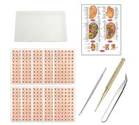 Kit de acupuntura de semillas de oído, 600 piezas, semillas de prensa de oreja con aguja de acupuntura, guía de puntos de oído, pinzas para principiantes, herramientas faciales de alivio