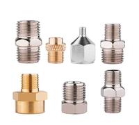 Kit de adaptador de aerógrafo profesional, juego de conectores de ajuste for manguera de aerógrafo de compresor, enchufe convertidor de 1/8 ", 1/4", BP, macho y hembra, 7 Uds.(Adapter6 1pcs)