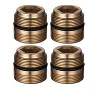Kit de adaptador de cobre de cuatro piezas para grifos de cocina que conectan roscas G1/2 o G3/4 a 22 mm para necesidades de instalación de aireador integrado (21,2 mm)