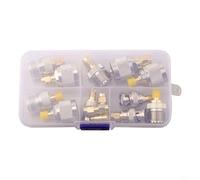 Kit de adaptador de conector RF de 14 piezas, cobre para SMA a BNC N UHF F Cable coaxial Tuerca de acoplamiento para enrutador inalámbrico Punto de antena NIC dispositivos LAN