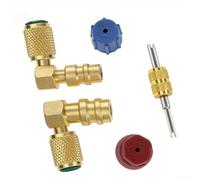 Kit de adaptador de conversión de aire acondicionado R12 a R134A con válvula acopladora de latón de 90 grados para aplicaciones laterales alta-baja