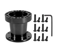 Kit de adaptador de cubo de volante espaciador de aluminio de cubo de volante de coche universal de 3 pulgadas 2 colores(Negro)