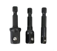 Kit de adaptadores de enchufe de 3 piezas de 1/4 3/8 1/2 pulgadas, extensiones de vástago hexagonal compatibles con taladros eléctricos estándar y asas de destornillador eléctrico