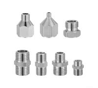Kit de Adaptadores Neumáticos de 7 Piezas para Compresor | High-strength Metal, Multi-size Compatibility, Superior Sealing, Hex/knurled Design, For Painting, Automotive, DIY