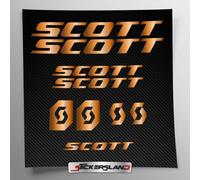 Kit de adhesivos compatible con cuadro Scott MTB Mountainbike y casco | Calcomanías adhesivas para bicicleta con letras y logotipos | Stickersland® (Cobre/Bronce brillante metalizado)