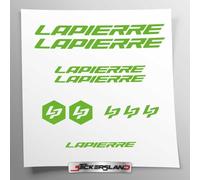Kit de adhesivos compatibles con cuadro de bicicleta de montaña MTB y casco | calcomanías adhesivas de bicicleta, letras, logotipos | Stickersland® - Lapier (Verde Brillante)