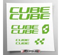 Kit de adhesivos compatibles con cuadro de bicicleta de montaña MTB y casco | calcomanías adhesivas de bicicleta, letras, logotipos | Stickersland® - CB (Verde Brillante)