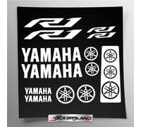 Kit de adhesivos compatibles con depósito y casco de moto | Base de vinilo transparente de fácil aplicación con impresión UV | letras logos | Stickersland® - R1 New del 2015 al 2024