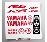 Kit de adhesivos compatibles con depósito y casco de moto | Base de vinilo transparente de fácil aplicación con impresión UV | letras logos | Stickersland® - R6 New del 2015 al 2024 (Rojo)