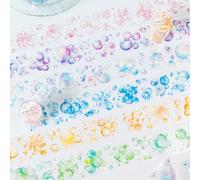 Kit de Adhesivos para Diario de MisKepaa para Scrapbooking, 6 Rollos de Cintas Washi de Burbuja PET Estéticas, Cintas Coloridas para Scrapbooking, Diario de Balas, Set de Diario DIY, Manualidades