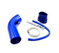 Kit De Admisión De Aire Universal para Coche 76 Mm (3") Aluminio Filtro Aire De Admisión De Aire Frío para Coche De Carreras 76 Mm (3") Tubo De Admisión De Aire(Short Blue)