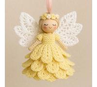 Kit de adorno de ángel de ganchillo para principiantes con hilo, cinta, relleno, gancho de ganchillo e instrucciones paso a paso para crear decoraciones festivas (4)