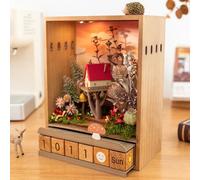 Kit De Adorno De Calendario En Miniatura DIY, Casa del Árbol De Madera con Micropaisaje Y Luz, Diorama Decorativo con Marco De Caja De Sombra 3D para Adolescentes - Fiesta De Nochebuena