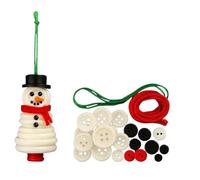 Kit de adornos de botón de Navidad con varios botones, hilo y fieltro, accesorios para hacer decoraciones de muñeco de nieve, árbol, ángel y Papá Noel, juego de manualidades familiares en varios