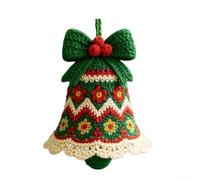 Kit de adornos de campana de Navidad de ganchillo que incluye materiales y guía para creación de decoración festiva hecha a mano (es verde)