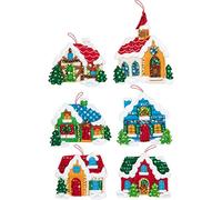 Kit de Adornos de Fieltro a Cuadros, algodón, Pueblo navideño, Talla única
