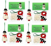 Kit De Adornos Navideños con Botones, Kit For Hacer Adornos Navideños con Botones, Divertido Juego De Manualidades con Botones Navideños For Todas Las Edades(Snowman*4)