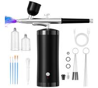 Kit de aerógrafo con compresor, 48 PSI, recargable, de alta presión, kit de aerógrafo inalámbrico con boquilla de 0.3 mm para pintura, arte de uñas, decoración de pasteles, maquillaje, modelado