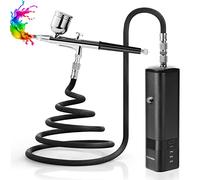 Kit de aerógrafo con compresor, juego de mini pistola de aire de mano de 32 PSI, cepillos de aire portátiles de alta presión para pintura, tatuaje, arte de uñas, modo, maquillaje, pasteles, barbería