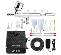 Kit de aerógrafo de 40 PSI, compresor de aire, cepillo de aire de doble acción para modelo, pintura de coche, uñas, maquillaje, decoración de pasteles, arte, dibujo, manualidades, tatuajes