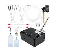 Kit de aerógrafo doble acción con compresor control arranque/parada automático alta presión 30 PSI for pintura pasteles modelo maquillaje uñas Resistente a la Corrosión