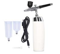 Kit de aerógrafo inalámbrico con carga USB - Pistola pulverizadora de mano con batería de litio de 1000 mAh y tiempo de ejecución de 30 minutos - Incluye 3 vasos de pintura y (Blanca)
