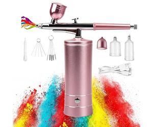 Kit de Aerógrafo Inalámbrico: Pistola Aerográfica Portátil Recargable con Compresor para Maquillaje, Arte, Decoración de Pasteles, Tatuaje, Modelo, Pintura, Colorear