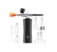 Kit de aerógrafo inalámbrico recargable Xk-8899 de 32 psi con boquilla de 0,3 mm, color negro