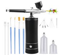Kit de aerógrafo portátil, pistola de mano recargable con cepillo, mini aerógrafo con compresor para decoración de uñas, decoración de pasteles, maquillaje, modelado de tatuajes, color de modelo