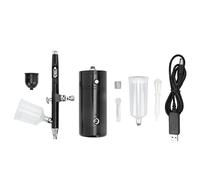 Kit de aerógrafo recargable inalámbrico con motor integrado y tres vasos de pintura para manualidades técnicas, pintura de modelos, decoración de pasteles y manicuras, de pistola