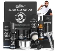 Kit De Afeitado Para Hombre De 8 Piezas, Cesta De Regalo Para Navidad, Cumpleaños, Día Del Padre, Aceite Preafeitado, Crema De Afeitar, Crema Para Después Del Afeitado, 10 Hojas De Afeitar