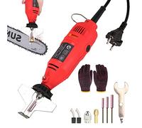 Kit de afilador de Cadenas de motosierra inalámbrica 180W Eléctrica molino de troquelado herramienta de molienda Afilador de Amoladora de Cadena de Mano (Rojo)